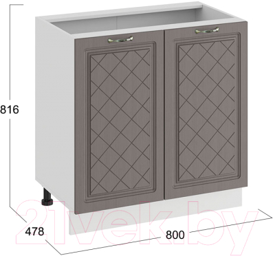 Шкаф-стол кухонный ТриЯ Бьянка 1Н8 (белый/дуб серый)