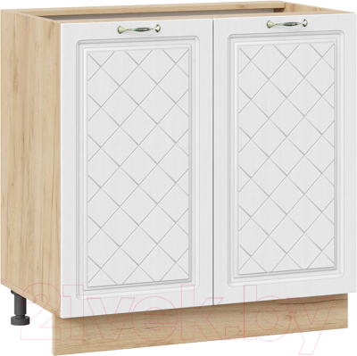 Шкаф-стол кухонный ТриЯ Бьянка 1Н8 (дуб крафт золотой/дуб белый) - фото