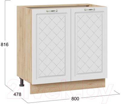 Шкаф-стол кухонный ТриЯ Бьянка 1Н8 (дуб крафт золотой/дуб белый)