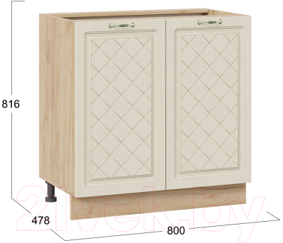 Шкаф-стол кухонный ТриЯ Бьянка 1Н8 (дуб крафт золотой/дуб ваниль)