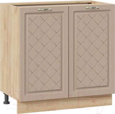 Шкаф-стол кухонный ТриЯ Бьянка 1Н8 (дуб крафт золотой/дуб кофе) - фото