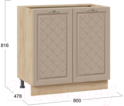 Шкаф-стол кухонный ТриЯ Бьянка 1Н8 (дуб крафт золотой/дуб кофе)