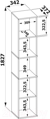 Стеллаж Сокол-Мебель ШУ-10 (белый)