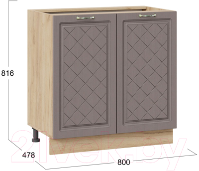 Шкаф-стол кухонный ТриЯ Бьянка 1Н8 (дуб крафт золотой/дуб серый)