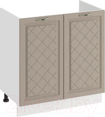 Шкаф под мойку ТриЯ Бьянка 1Н8М (белый/дуб кофе) - фото