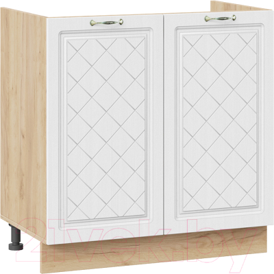Шкаф под мойку ТриЯ Бьянка 1Н8М (дуб крафт золотой/дуб белый) - фото