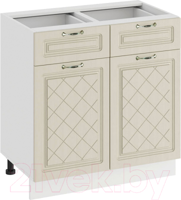 Шкаф-стол кухонный ТриЯ Бьянка 1Н8Я1 (белый/дуб ваниль) - фото