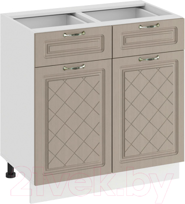 Шкаф-стол кухонный ТриЯ Бьянка 1Н8Я1 (белый/дуб кофе) - фото