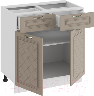 Шкаф-стол кухонный ТриЯ Бьянка 1Н8Я1 (белый/дуб кофе)