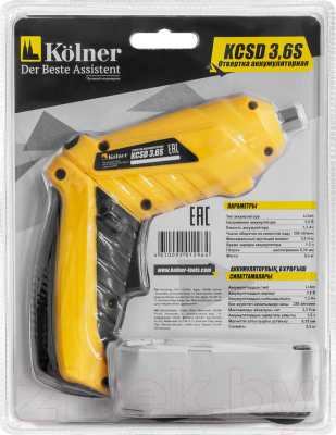 Электроотвертка Kolner KCSD 3.6S