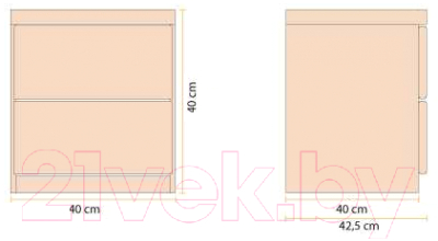 Прикроватная тумба Drewood Сигизмунд 2/40 / TY.002.000.000.00 (бесцветный)