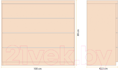 Комод Drewood Сигизмунд 4/100 / КО.002.000.000.00 (бесцветный)