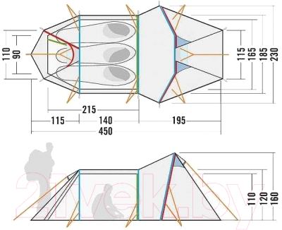 Палатка Tatonka Alaska 3 Plus / 2449.333 (светло-оливковый)
