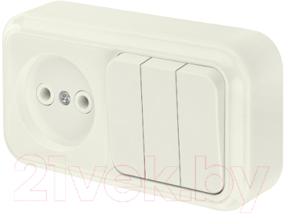 Блок выключатель+розетка Bylectrica 3В-РЦ-525 - фото
