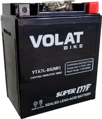 Мотоаккумулятор VOLAT YTX7L-BS MF R+ - фото