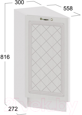 Шкаф-стол кухонный ТриЯ Бьянка 1Н3Т (белый/дуб белый)