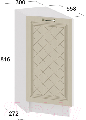 Шкаф-стол кухонный ТриЯ Бьянка 1Н3Т (белый/дуб ваниль)