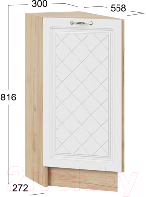 Шкаф-стол кухонный ТриЯ Бьянка 1Н3Т (дуб крафт золотой/дуб белый)