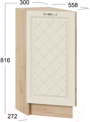 Шкаф-стол кухонный ТриЯ Бьянка 1Н3Т (дуб крафт золотой/дуб ваниль)