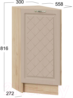 Шкаф-стол кухонный ТриЯ Бьянка 1Н3Т (дуб крафт золотой/дуб кофе)