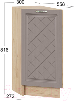 Шкаф-стол кухонный ТриЯ Бьянка 1Н3Т (дуб крафт золотой/дуб серый)