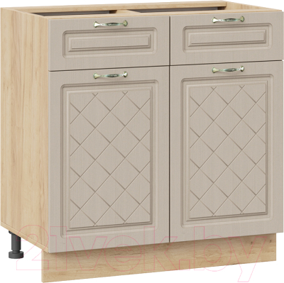 Шкаф-стол кухонный ТриЯ Бьянка 1Н8Я1 (дуб крафт золотой/дуб кофе) - фото