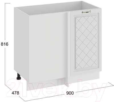 Шкаф под мойку ТриЯ Бьянка 1Н9У (белый/дуб белый)