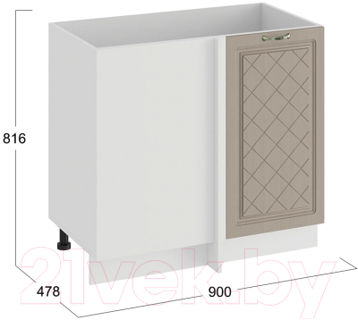 Шкаф под мойку ТриЯ Бьянка 1Н9У (белый/дуб кофе)