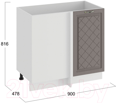 Шкаф под мойку ТриЯ Бьянка 1Н9У (белый/дуб серый)