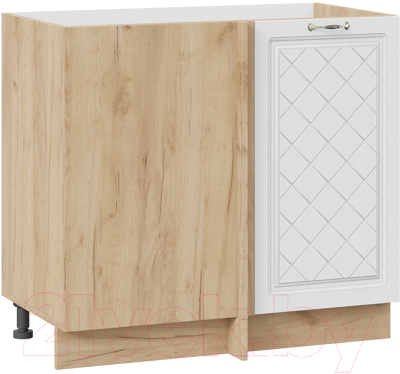 Шкаф под мойку ТриЯ Бьянка 1Н9У (дуб крафт золотой/дуб белый) - фото
