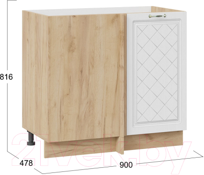 Шкаф под мойку ТриЯ Бьянка 1Н9У (дуб крафт золотой/дуб белый)
