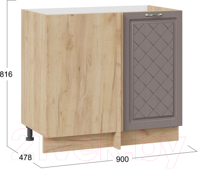 Шкаф под мойку ТриЯ Бьянка 1Н9У (дуб крафт золотой/дуб серый)