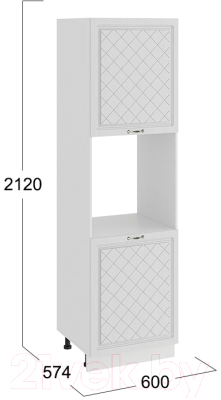 Шкаф-пенал кухонный ТриЯ Бьянка 1П6 (белый/дуб белый)