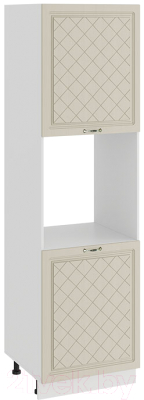 Шкаф-пенал кухонный ТриЯ Бьянка 1П6 (белый/дуб ваниль) - фото