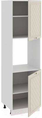 Шкаф-пенал кухонный ТриЯ Бьянка 1П6 (белый/дуб ваниль)