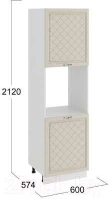 Шкаф-пенал кухонный ТриЯ Бьянка 1П6 (белый/дуб ваниль)