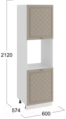 Шкаф-пенал кухонный ТриЯ Бьянка 1П6 (белый/дуб кофе)