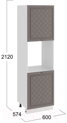 Шкаф-пенал кухонный ТриЯ Бьянка 1П6 (белый/дуб серый)