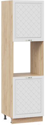 Шкаф-пенал кухонный ТриЯ Бьянка 1П6 (дуб крафт золотой/дуб белый) - фото