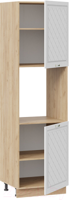 Шкаф-пенал кухонный ТриЯ Бьянка 1П6 (дуб крафт золотой/дуб белый)