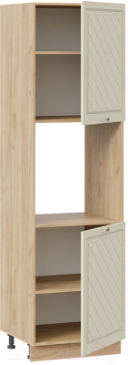 Шкаф-пенал кухонный ТриЯ Бьянка 1П6 (дуб крафт золотой/дуб ваниль)