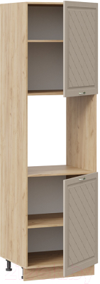 Шкаф-пенал кухонный ТриЯ Бьянка 1П6 (дуб крафт золотой/дуб кофе)