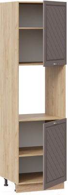 Шкаф-пенал кухонный ТриЯ Бьянка 1П6 (дуб крафт золотой/дуб серый)