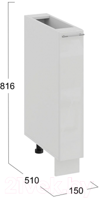 Шкаф карго ТриЯ Весна 1Н15К (белый/белый глянец)