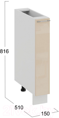 Шкаф карго ТриЯ Весна 1Н15К (белый/ваниль глянец)