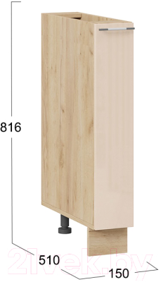 Шкаф карго ТриЯ Весна 1Н15К (дуб крафт золотой/ваниль глянец)