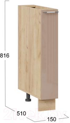 Шкаф карго ТриЯ Весна 1Н15К (дуб крафт золотой/кофе с молоком)