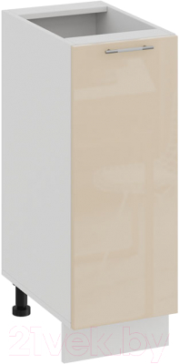 Шкаф-стол кухонный ТриЯ Весна 1Н3 (белый/ваниль глянец) - фото