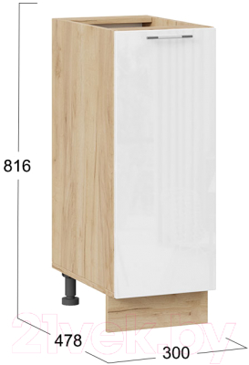 Шкаф-стол кухонный ТриЯ Весна 1Н3 (дуб крафт золотой/белый глянец)