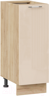 Шкаф-стол кухонный ТриЯ Весна 1Н3 (дуб крафт золотой/ваниль глянец) - фото